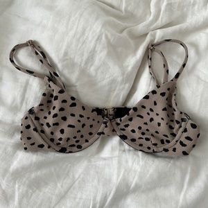 Free People Underwire Bikini Top - Taupe Terrazzo
